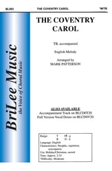 The Coventry Carol TB choral sheet music cover